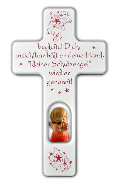 Kreuz weiß mit Engel Er begleitet