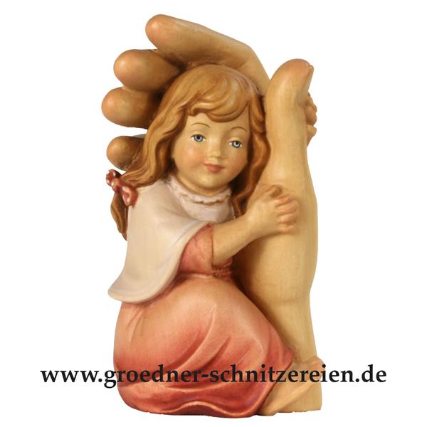 Schützende Hand Mädchen, Kleid rosa