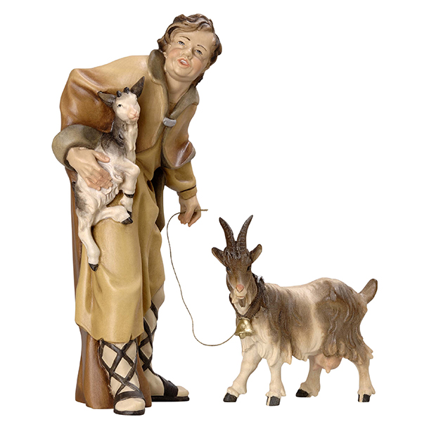 Ziegenhirte mit Kitz und Ziegenmutter Ziegenhirte mit Kitz und Ziegenmutter