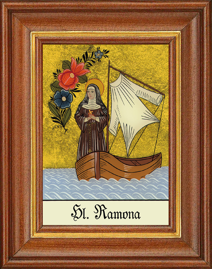 Hl. Ramona - Hinterglasbild Hl. Ramona - Hinterglasbild