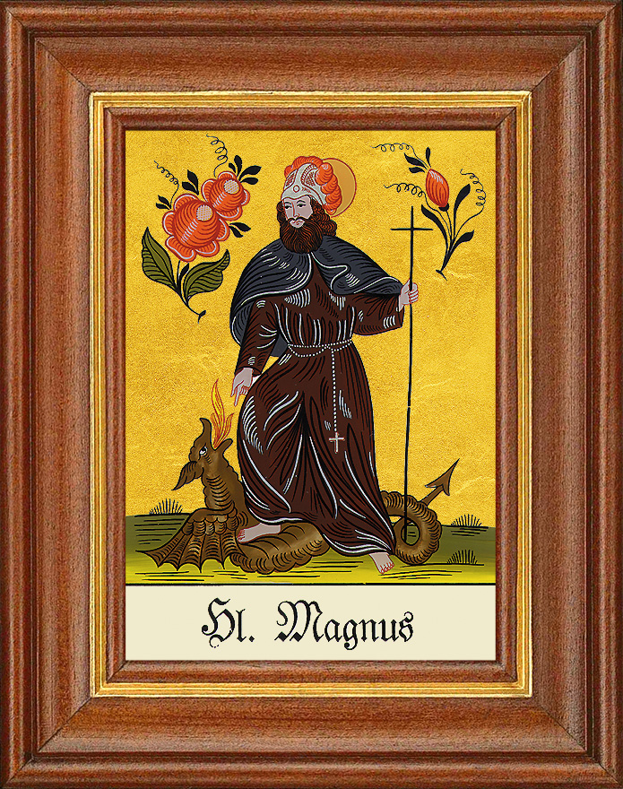 Hl. Magnus - Hinterglasbild Hl. Magnus - Hinterglasbild