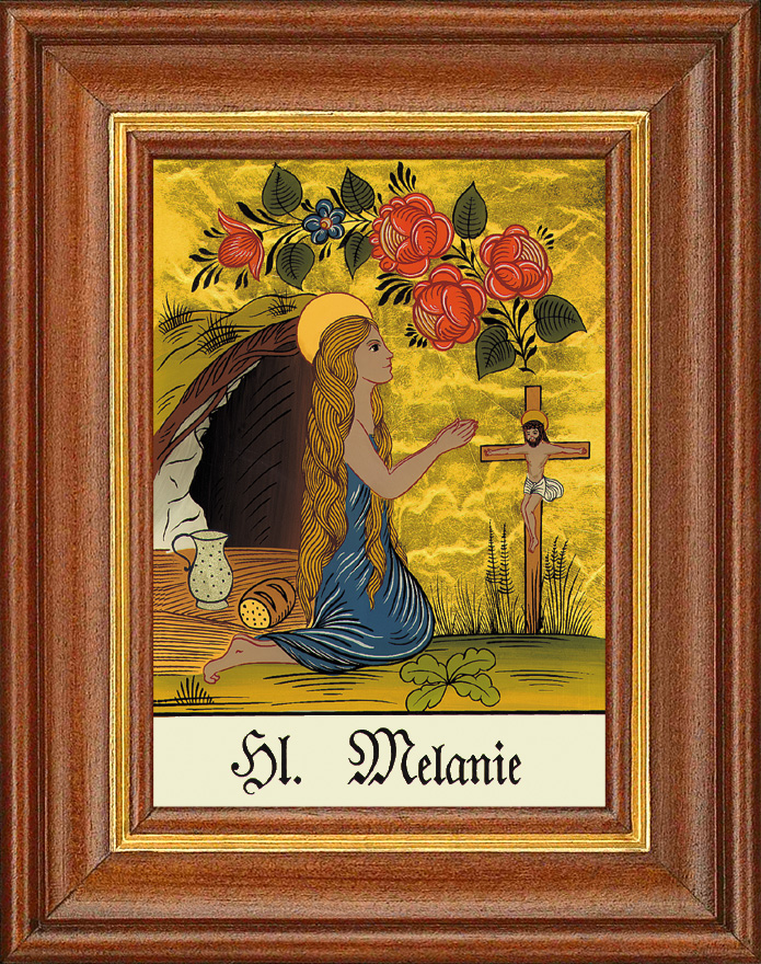 Hl. Melanie - Hinterglasbild Hl. Melanie - Hinterglasbild