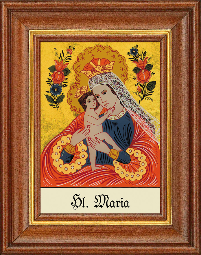 Hl. S. Maria mit Kind - Hinterglasbild Hl. S. Maria mit Kind - Hinterglasbild