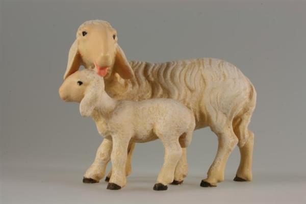 Schaf mit Lamm leckend ohne Sockel Schaf mit Lamm leckend ohne Sockel