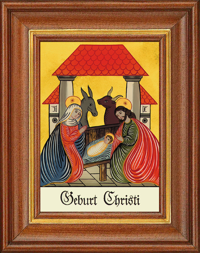 Geburt Christi - Hinterglasbild Geburt Christi - Hinterglasbild