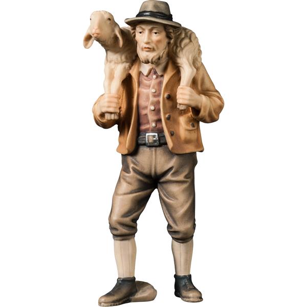 Bauer mit geschultertem Schaf Bauer mit geschultertem Schaf