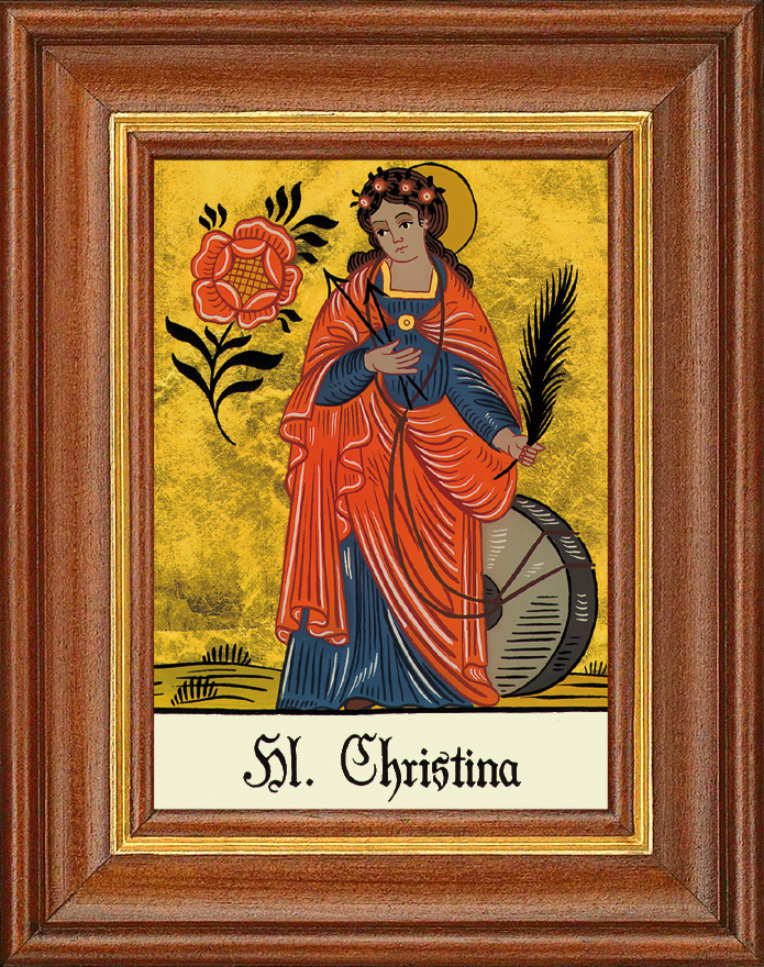 Hl. Christina - Hinterglasbild Hl. Christina - Hinterglasbild