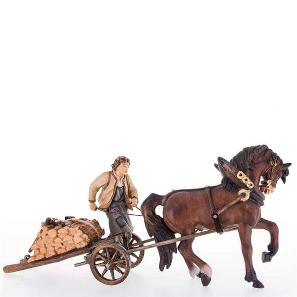 Bauer mit Pferd und Karren