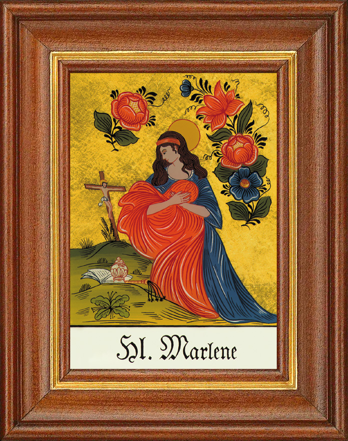 Hl. Marlene - Hinterglasbild Hl. Marlene - Hinterglasbild