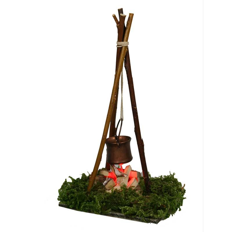 Rauchendes Lagerfeuer mit Rauchöl und Flacker-LED Rauchendes Lagerfeuer mit Rauchöl und Flacker-LED