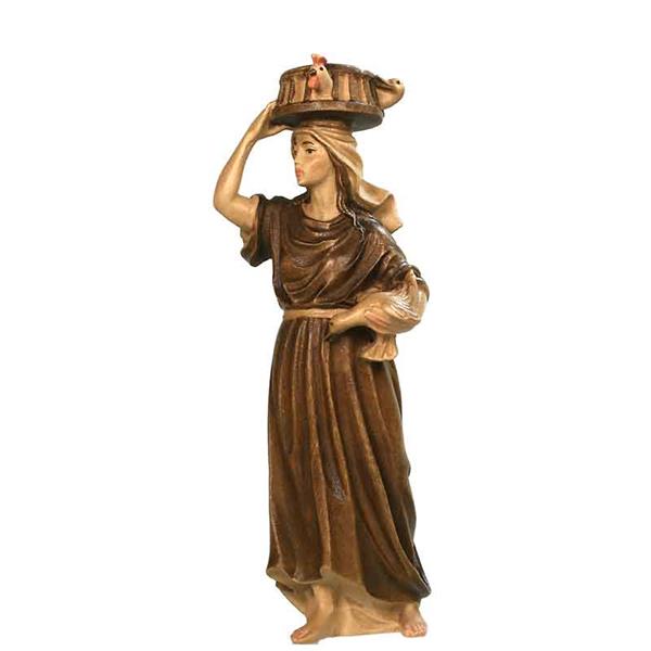 Frau mit Käfig auf dem Kopf Frau mit Käfig auf dem Kopf