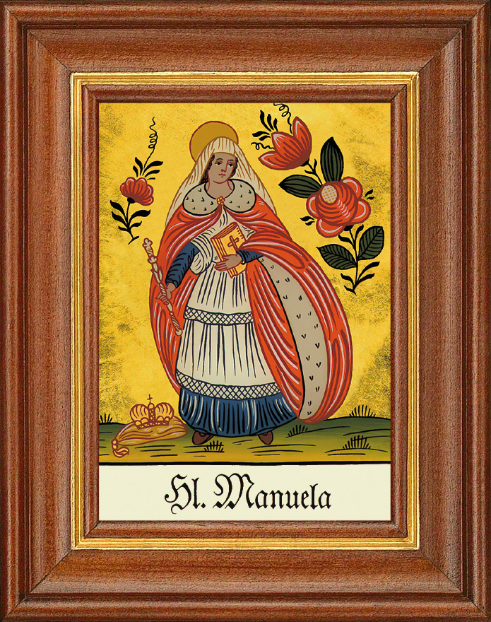 Hl. Manuela - Hinterglasbild Hl. Manuela - Hinterglasbild