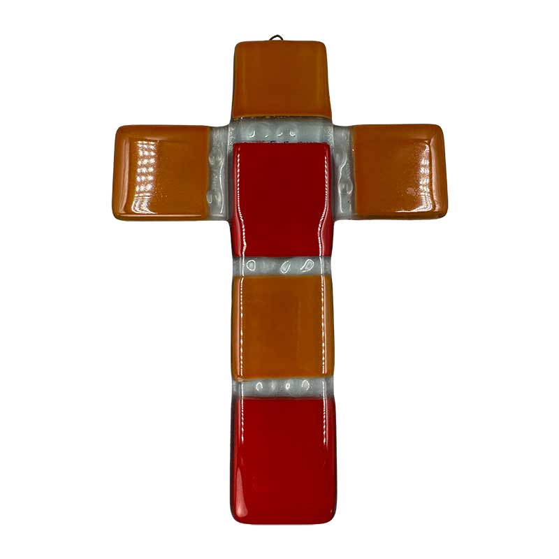 Glaskreuz orange-rot