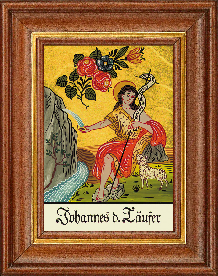 Hl. Johannes der Täufer - Hinterglasbild Hl. Johannes der Täufer - Hinterglasbild