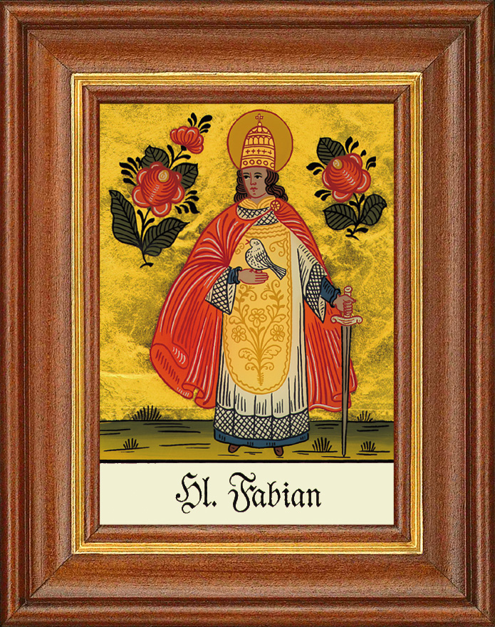Hl. Fabian - Hinterglasbild Hl. Fabian - Hinterglasbild
