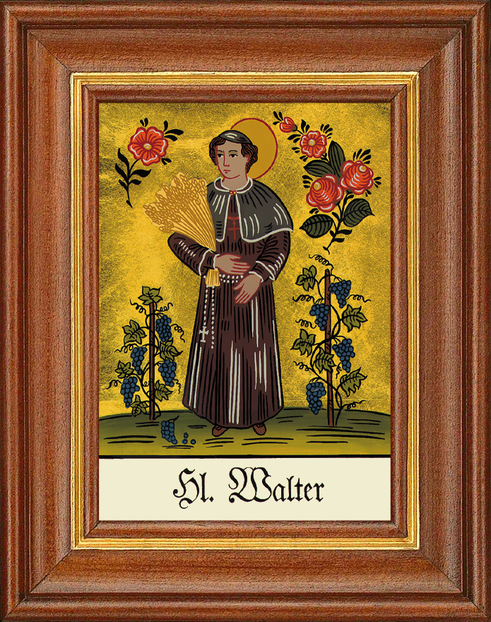 Hl. Walter - Hinterglasbild Hl. Walter - Hinterglasbild