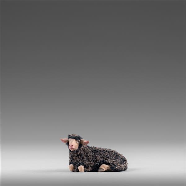 Schaf liegend mit Wolle schwarz Schaf liegend mit Wolle schwarz