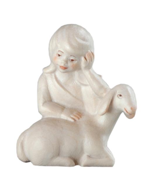 Mädchen kniend m.Schaf Mädchen kniend m.Schaf