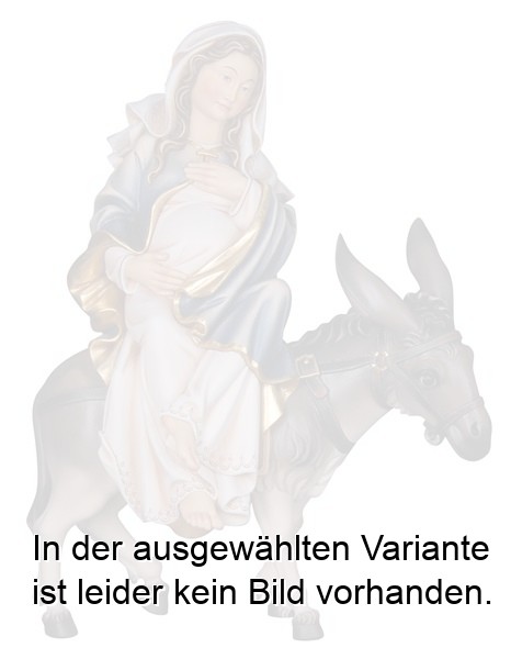 Schwangere Maria sitzend auf Esel (Herbergsuche)