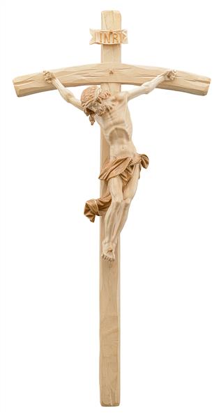Christus barock mit gebogenem Kreuz Tuch
