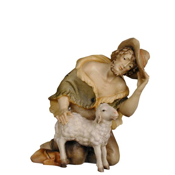 Hirt kniend mit Schaf Hirt kniend mit Schaf