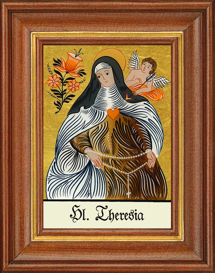 Hl. Theresia Herz - Hinterglasbild Hl. Theresia Herz - Hinterglasbild
