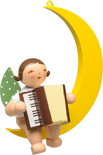 Engel mit Akkordeon im Mond