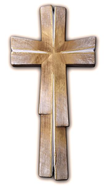Meditation's Kreuz Braun Gold patiniert