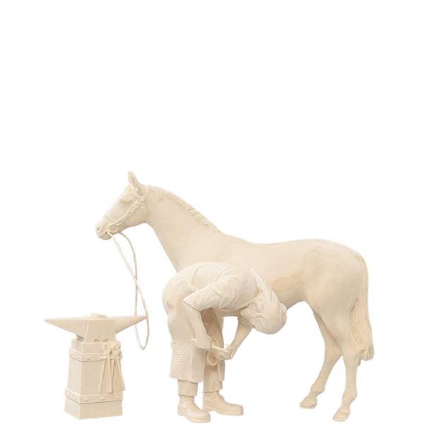 Schmied mit Pferd und Amboss Schmied mit Pferd und Amboss