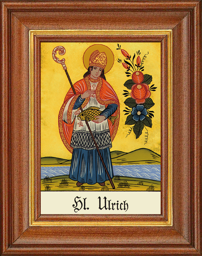 Hl. Ulrich F - Hinterglasbild Hl. Ulrich F - Hinterglasbild