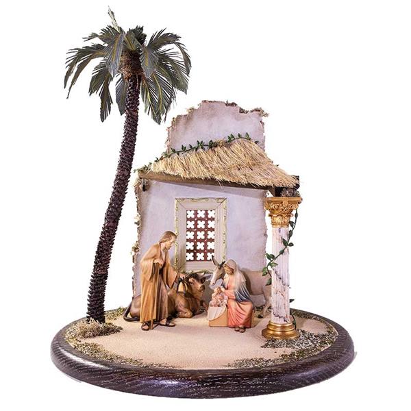 Hl. Familie mit Ruine Ochs + Esel