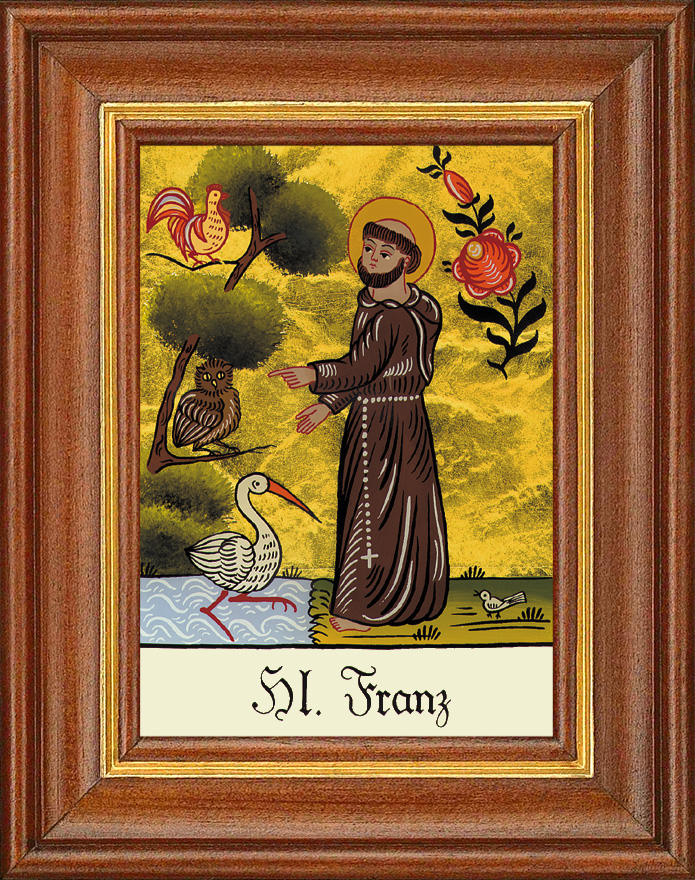 Hl. Franz - Hinterglasbild Hl. Franz - Hinterglasbild