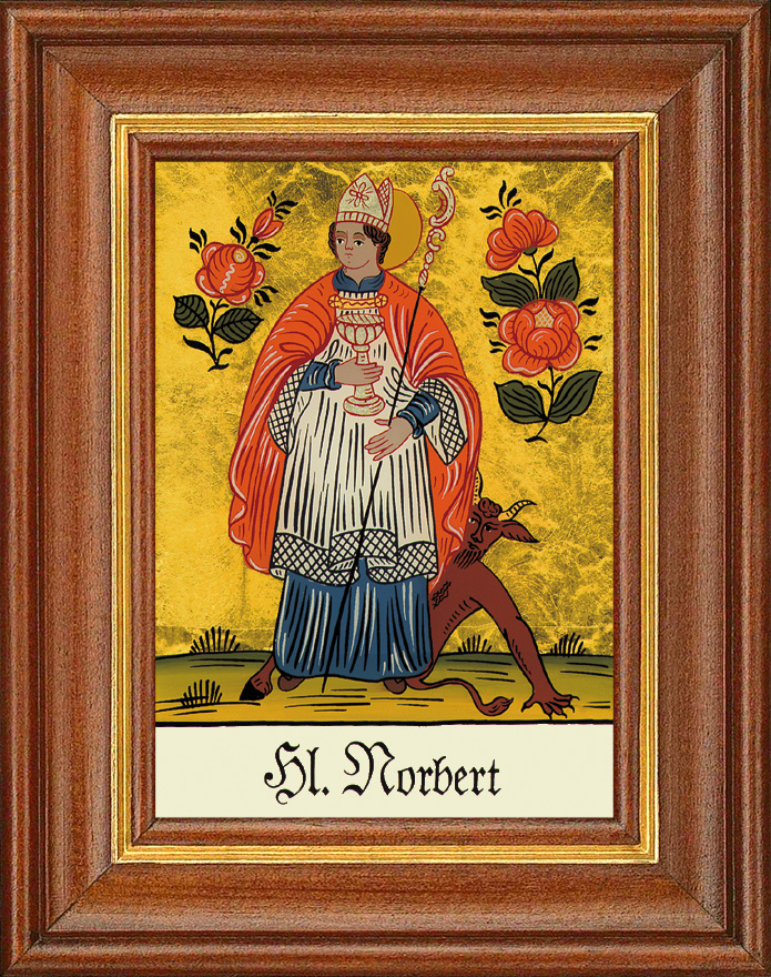 Hl. Norbert - Hinterglasbild Hl. Norbert - Hinterglasbild