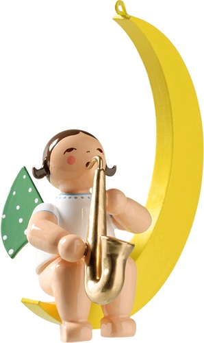 Engel mit Saxophon im Mond