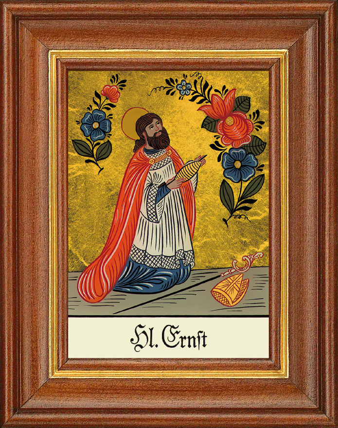 Hl. Ernst - Hinterglasbild Hl. Ernst - Hinterglasbild