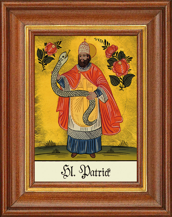 Hl. Patrick - Hinterglasbild Hl. Patrick - Hinterglasbild