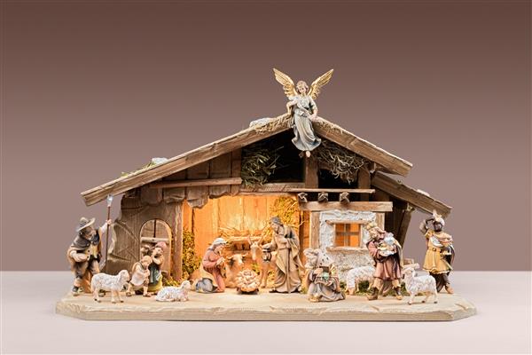 Set 15 Figuren + Stall Mühlbach + LED Beleuchtung Set 15 Figuren + Stall Mühlbach + LED Beleuchtung