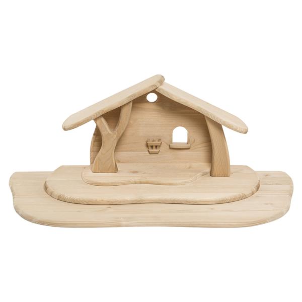 Krippenstall schlicht mit Erweiterungsplatte (Fichte) Krippenstall schlicht mit Erweiterungsplatte (Fichte)