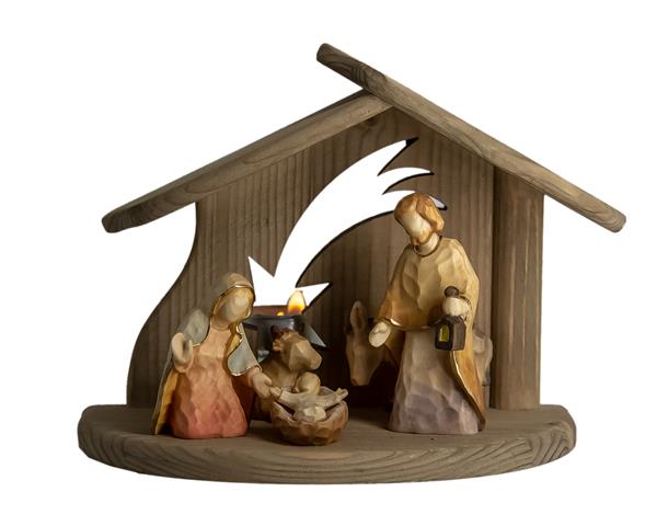 Sternstall mit Hl. Familie Ochs Esel ANNA Sternstall mit Hl. Familie Ochs Esel ANNA