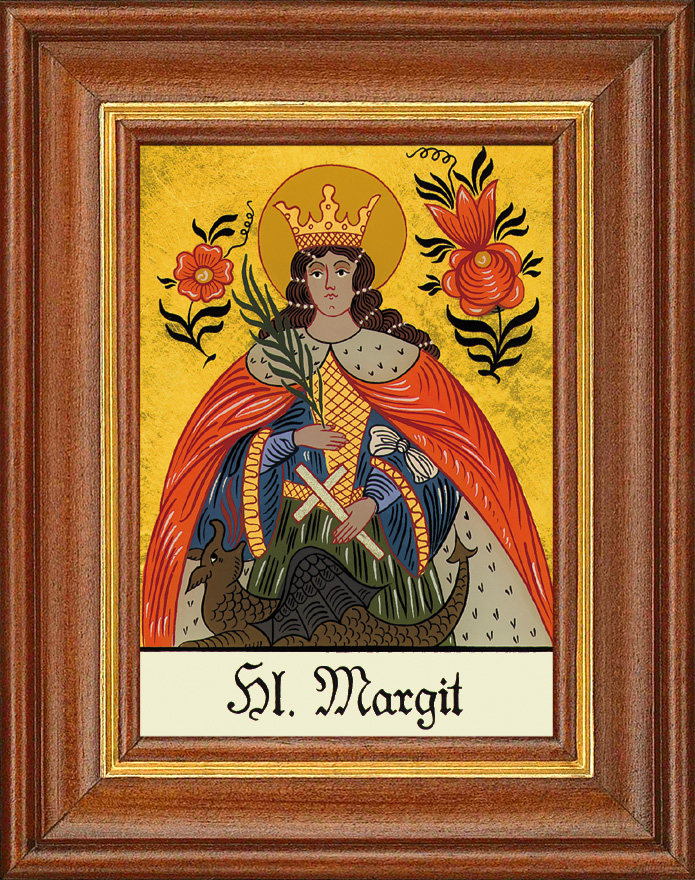 Hl. Margit - Hinterglasbild Hl. Margit - Hinterglasbild