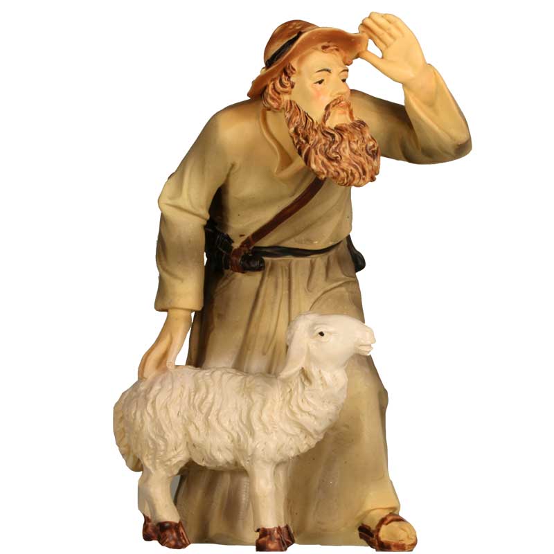 Hirt schauend mit Schaf Hirt schauend mit Schaf