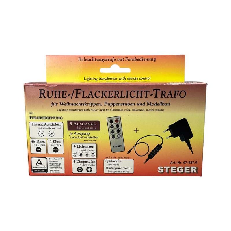 Ruhe/Flackerlicht-Trafo mit Fernbedienung Ruhe/Flackerlicht-Trafo mit Fernbedienung