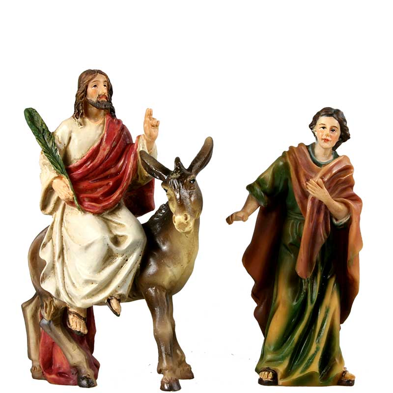 Passionsfiguren -Einzug- 2 Figuren u. Esel Passionsfiguren -Einzug- 2 Figuren u. Esel