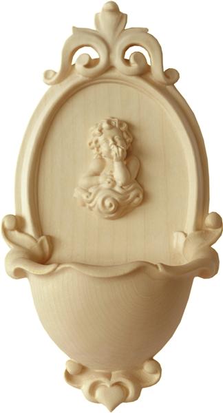 Weihwasserbecher mit Schutzengel denkend