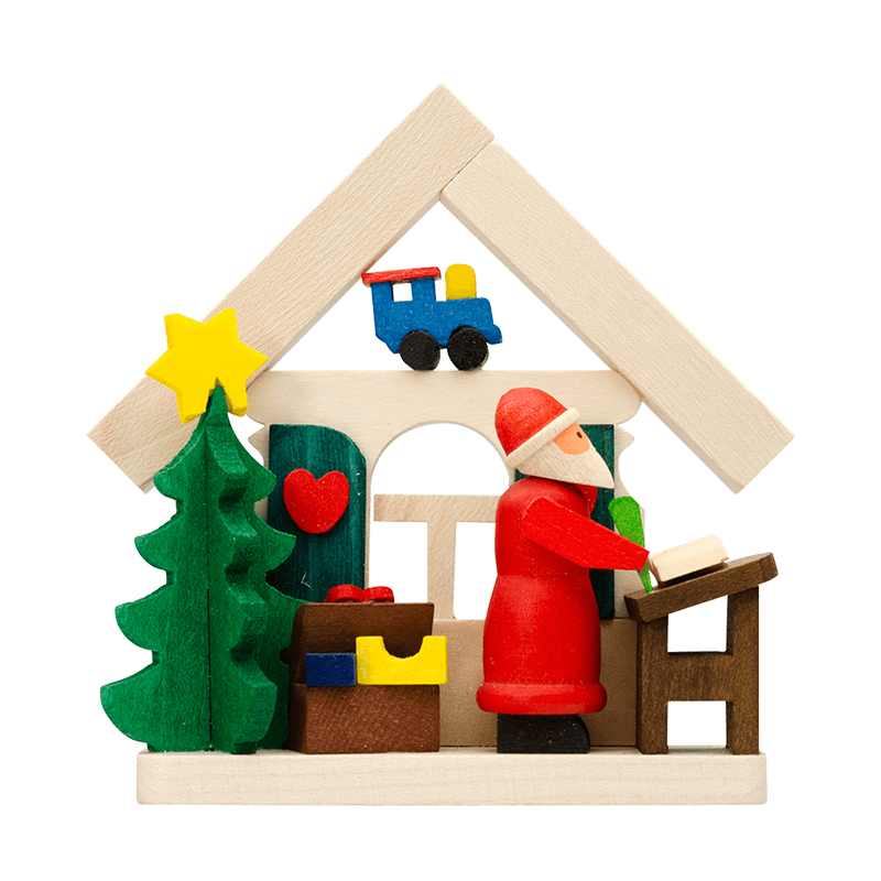 Haus Weihnachtsmann mit Wunschzettel Haus Weihnachtsmann mit Wunschzettel