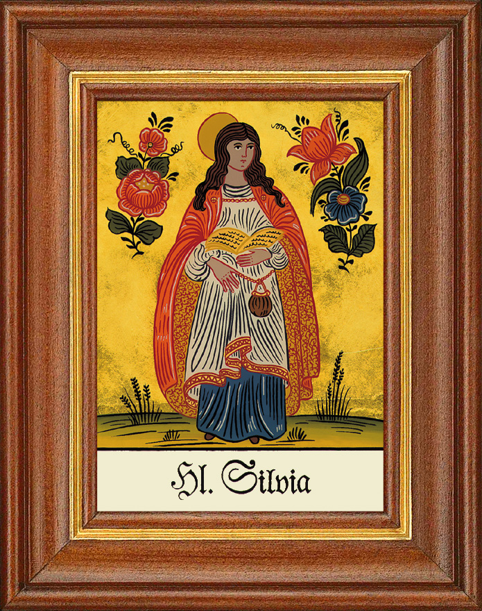 Hl. Silvia - Hinterglasbild Hl. Silvia - Hinterglasbild