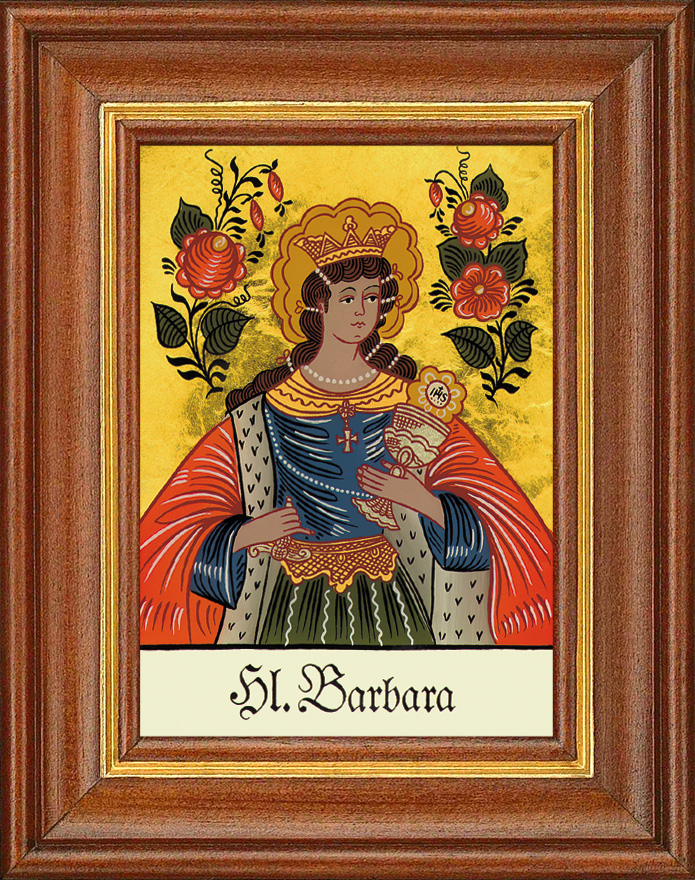 Hl. Barbara - Hinterglasbild Hl. Barbara - Hinterglasbild