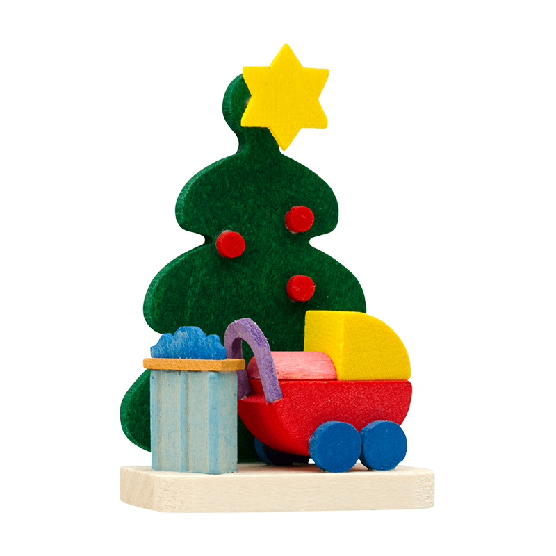 Christbaum mit Puppenwagen Christbaum mit Puppenwagen