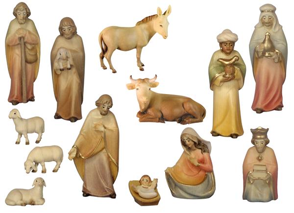 Krippenfiguren Kaledos 14 teilig mit Wiege