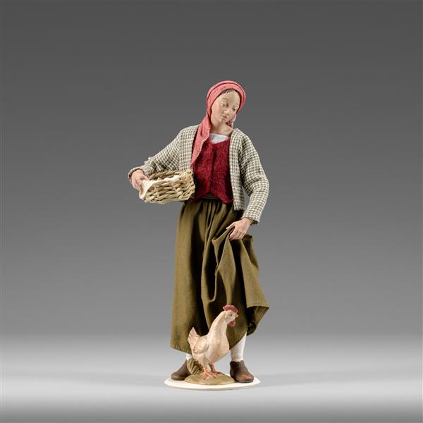 Frau mit Henne